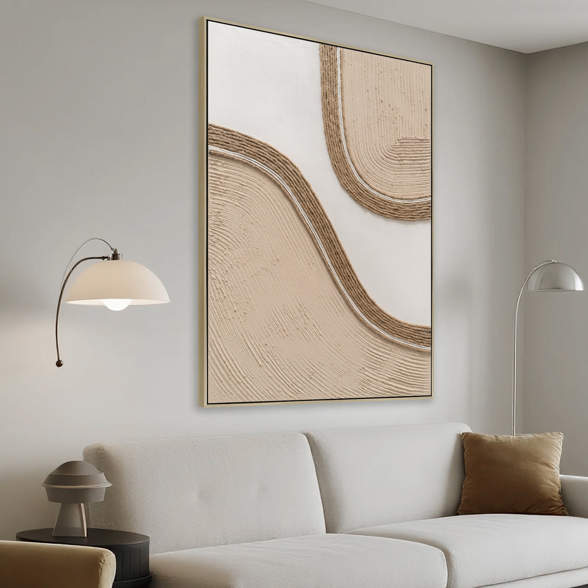 Lina Style B 60 x 90cm Framed Canvas - Natural Wall Art Cloud-Core
