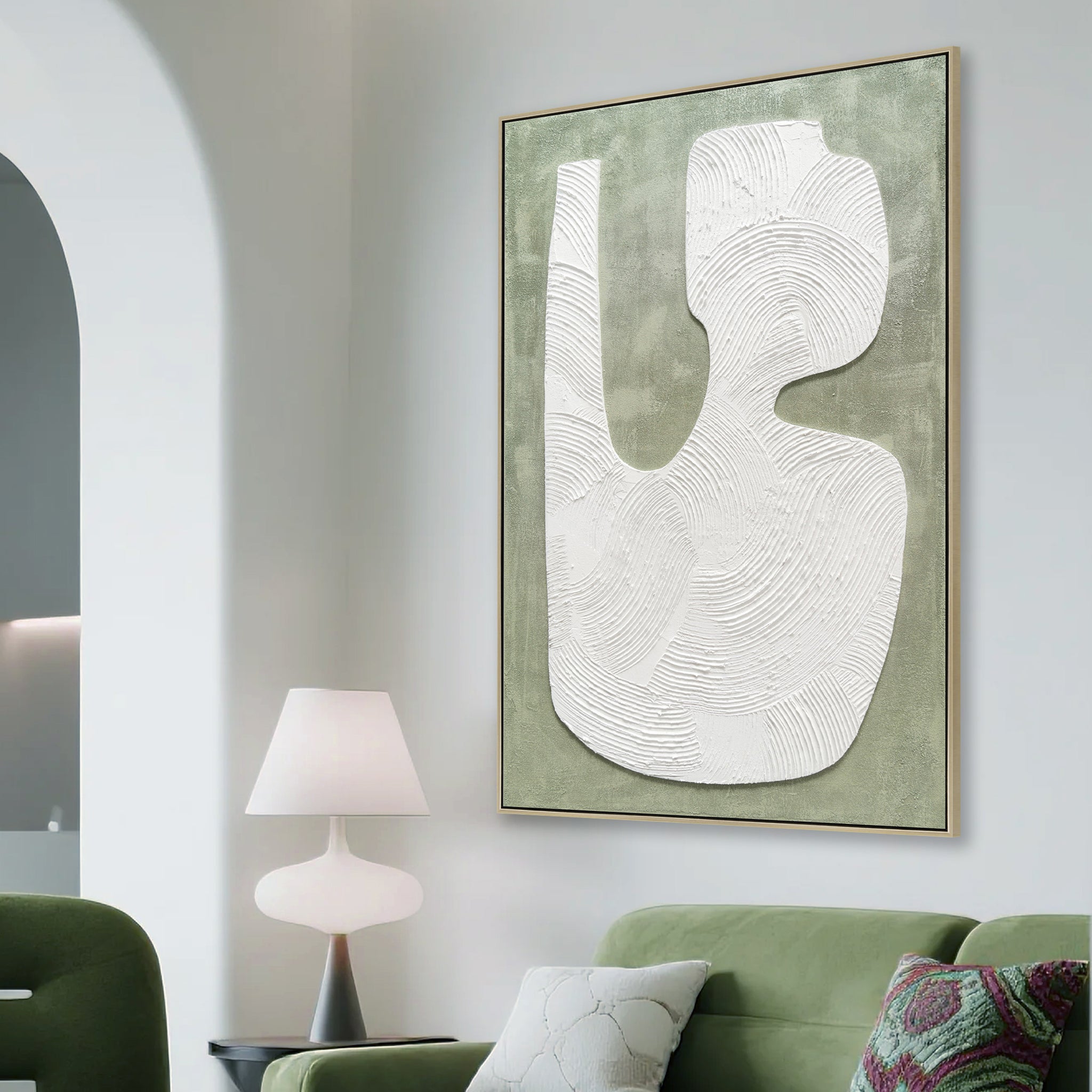 Sano 80 x 120cm Framed Canvas - Natural Wall Art Cloud-Core