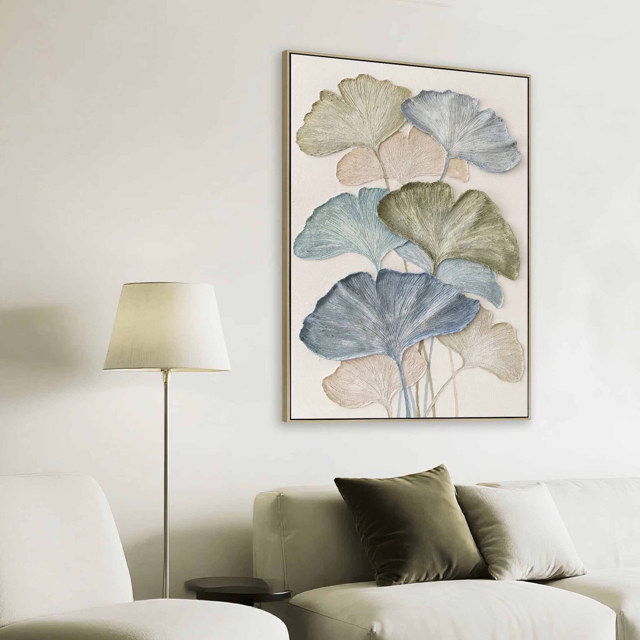 Nuvella Style A 80 x 120cm Framed Canvas - Natural Wall Art Cloud-Core