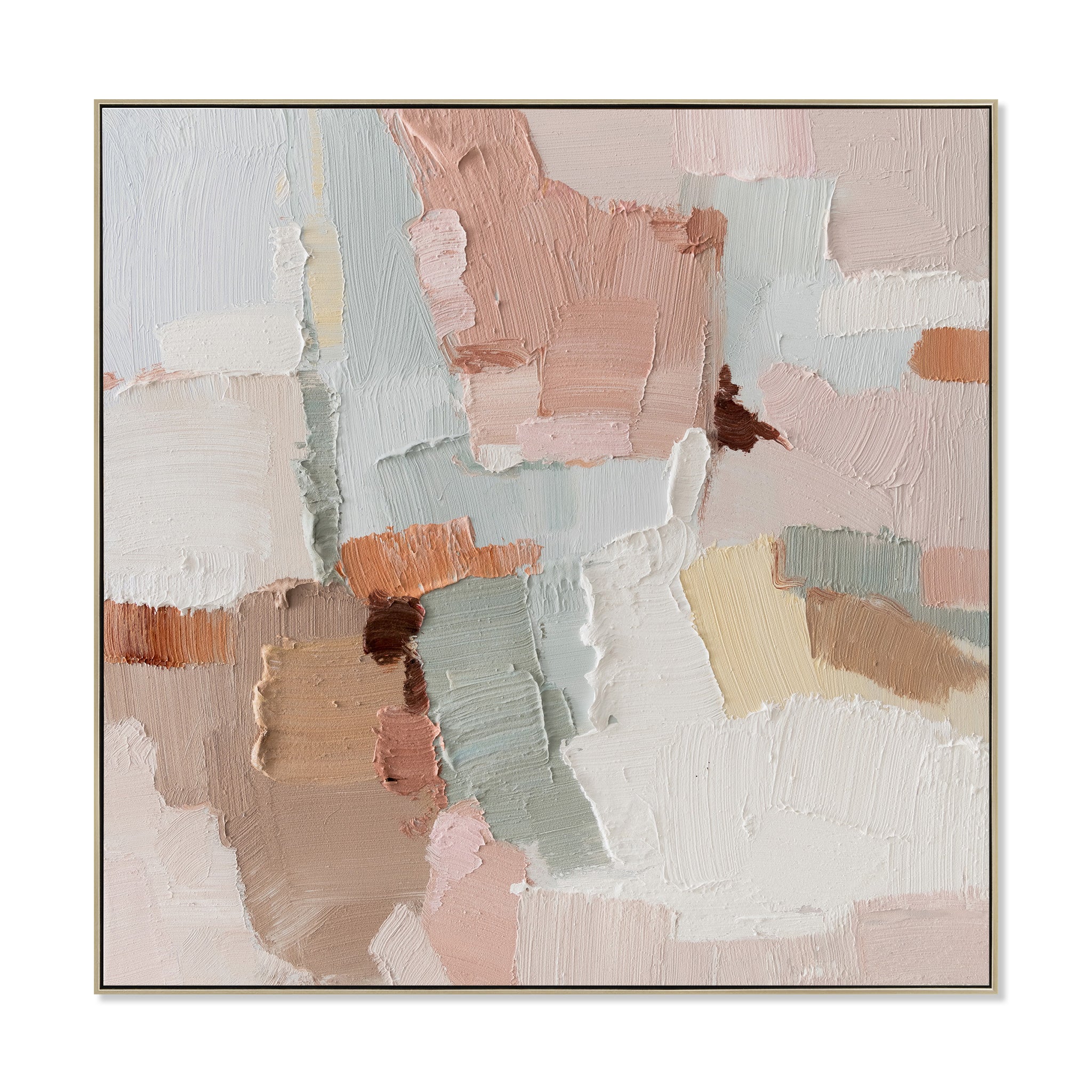 Mirae 100 x 100cm Framed Canvas - Natural Wall Art Cloud-Core