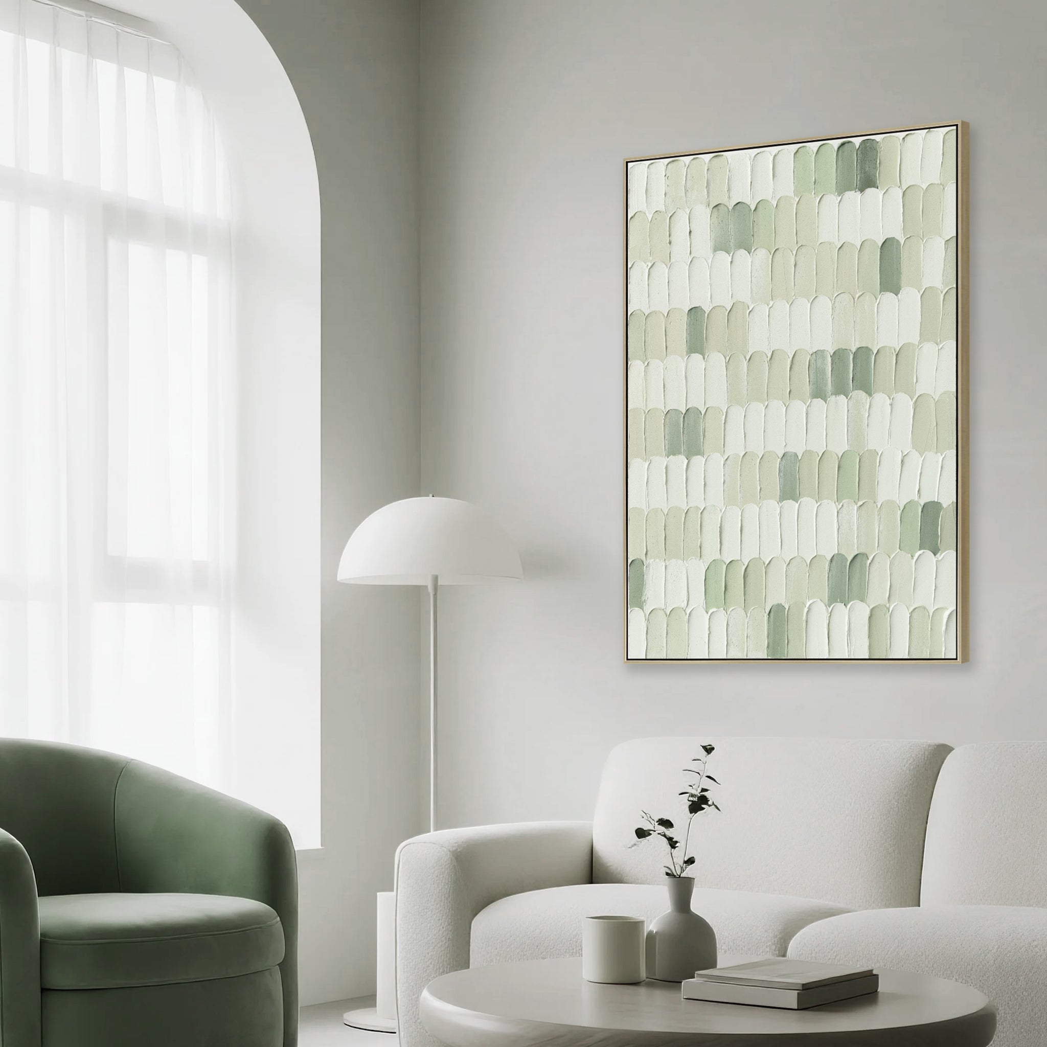 Veridian 60 x 90cm Framed Canvas - Natural Wall Art Cloud-Core