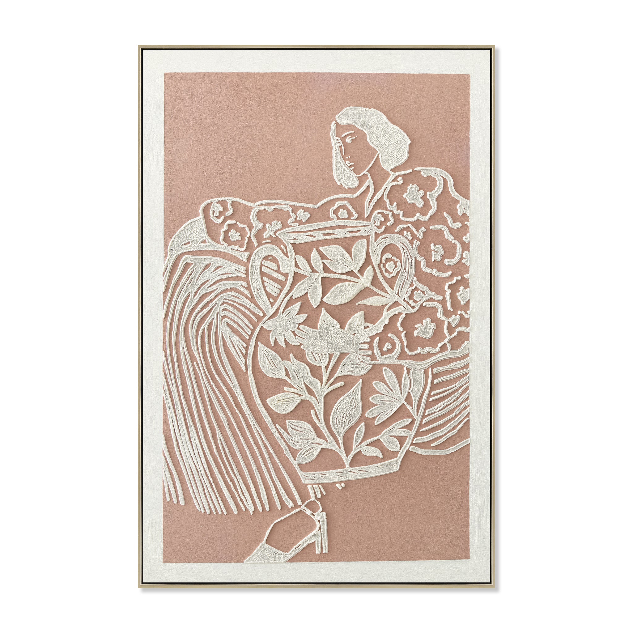 Eden in Bloom 60 x 90cm Framed Canvas - Natural Wall Art Cloud-Core