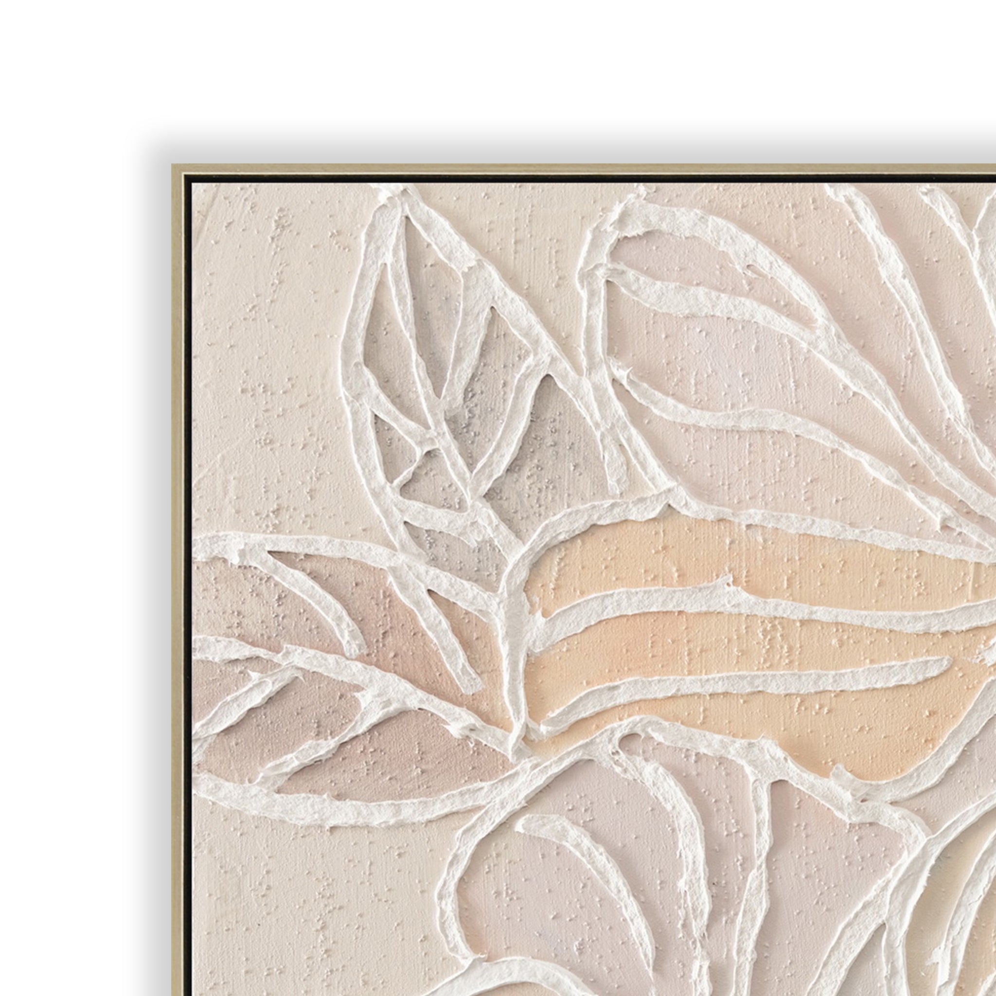 Amora Bloom 80 x 80cm Framed Canvas - Natural Wall Art Cloud-Core