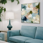 Florence Mist 100 x 100cm Framed Canvas - Natural Wall Art Cloud-Core