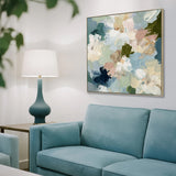 Florence Mist 100 x 100cm Framed Canvas - Natural Wall Art Cloud-Core