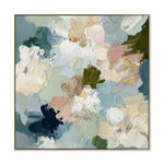 Florence Mist 100 x 100cm Framed Canvas - Natural Wall Art Cloud-Core