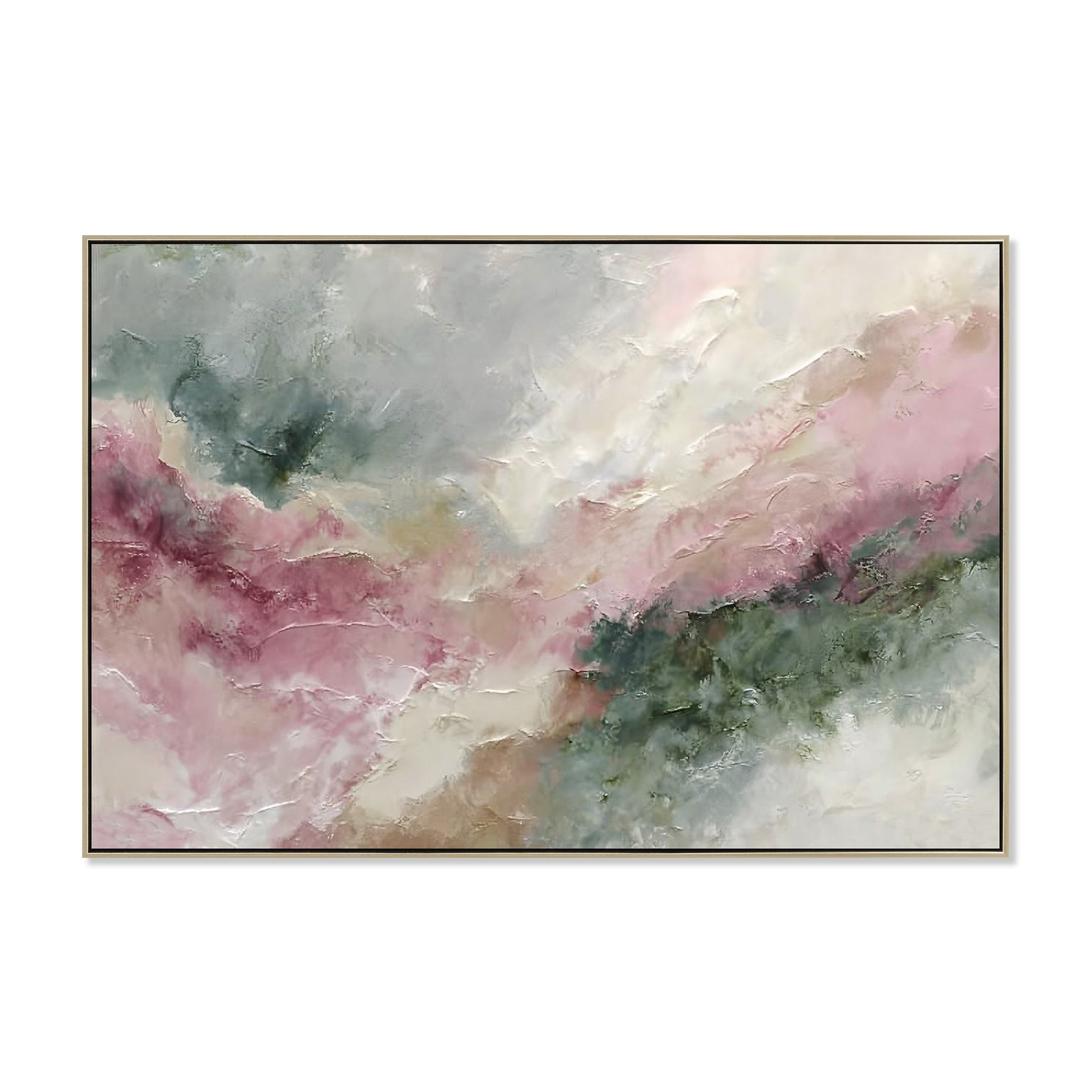 Aurora Rosa 120 x 80cm Framed Canvas - Natural Wall Art Cloud-Core