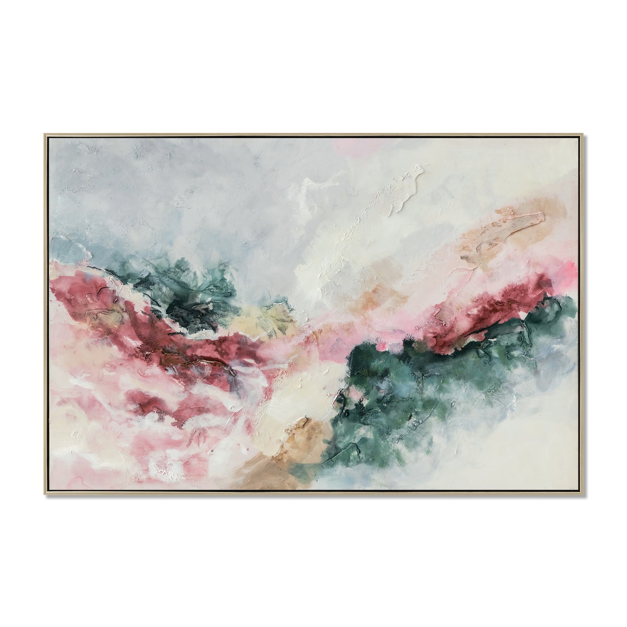 Aurora Rosa 120 x 80cm Framed Canvas - Natural Wall Art Cloud-Core