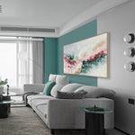 Aurora Rosa 120 x 80cm Framed Canvas - Natural Wall Art Cloud-Core