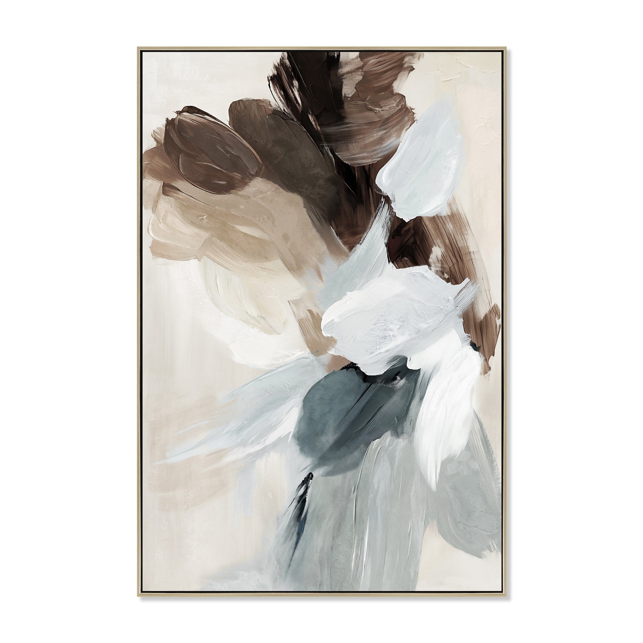 Ecru Horizon 80 x 120cm Framed Canvas - Natural Wall Art Cloud-Core