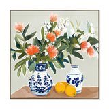 Azure Orchard 80 x 80cm Framed Canvas - Natural Wall Art Cloud-Core