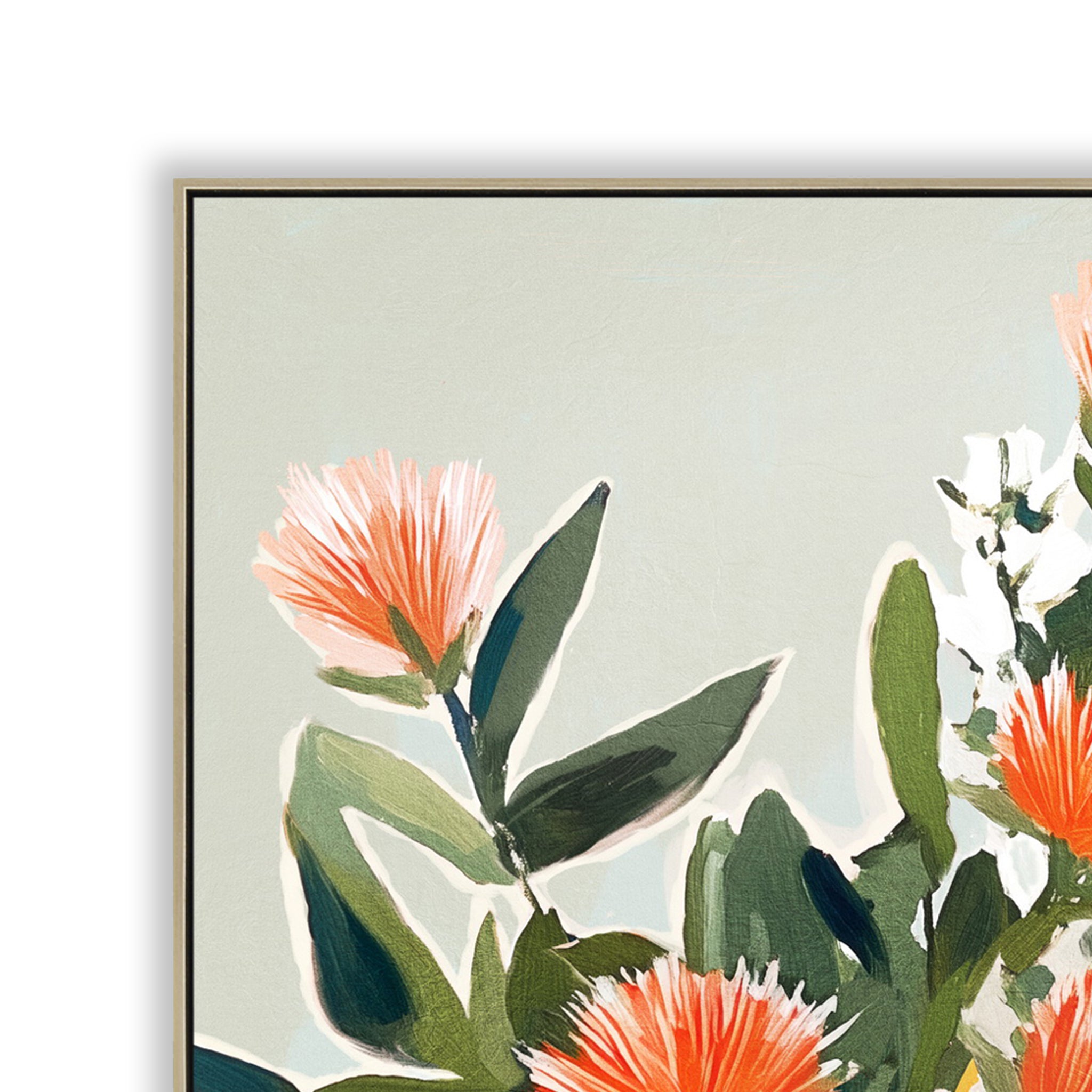 Azure Orchard 80 x 80cm Framed Canvas - Natural Wall Art Cloud-Core