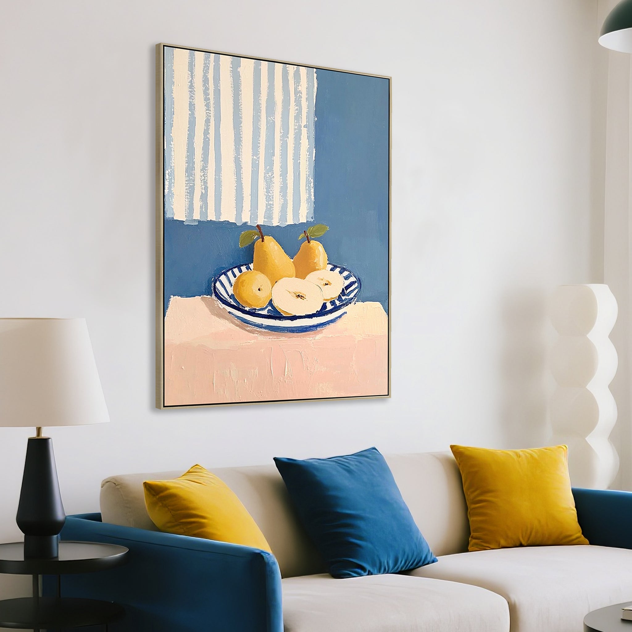 Les Poires 80 x 120cm Framed Canvas - Natural Wall Art Cloud-Core