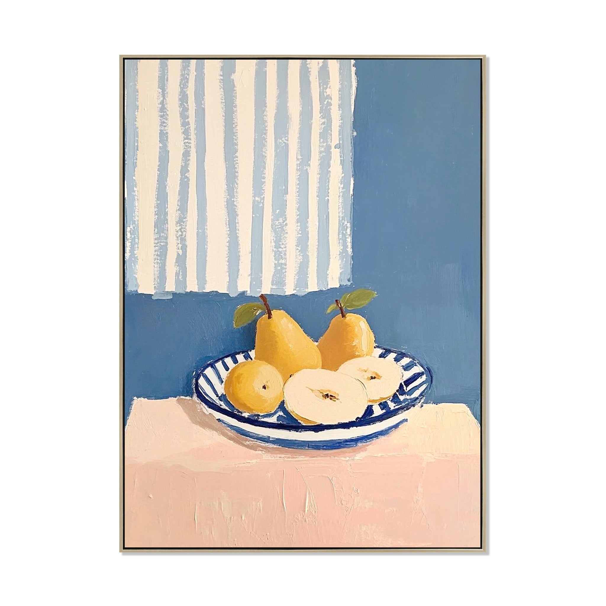 Les Poires 80 x 120cm Framed Canvas - Natural Wall Art Cloud-Core