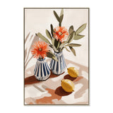 Mediterranean Grace 60 x 90cm Framed Canvas - Natural Wall Art Cloud-Core