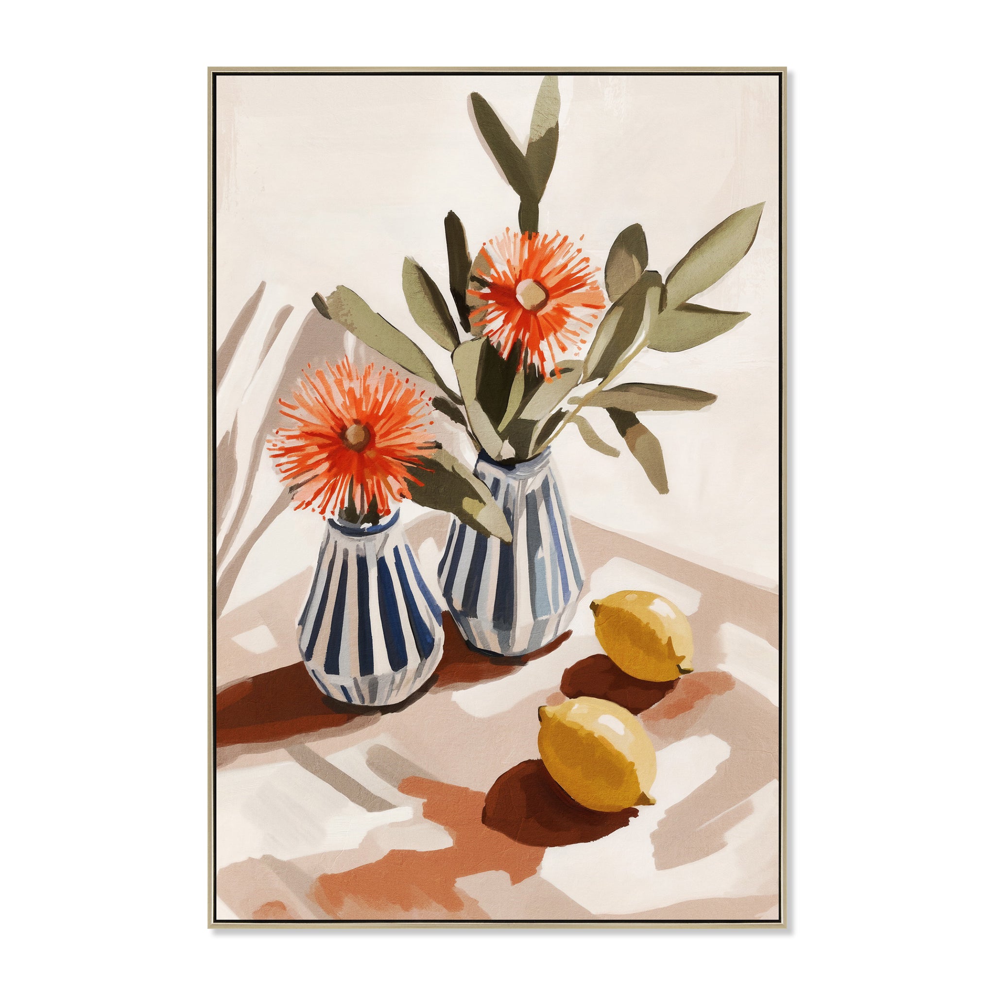 Mediterranean Grace 60 x 90cm Framed Canvas - Natural Wall Art Cloud-Core