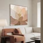 Golden Petal Reverie Style A 80 x 80cm Framed Canvas - Natural Wall Art Cloud-Core