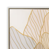 Golden Petal Reverie Style A 80 x 80cm Framed Canvas - Natural Wall Art Cloud-Core