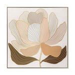 Golden Petal Reverie Style B 80 x 80cm Framed Canvas - Natural Wall Art Cloud-Core