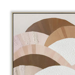 Terra Fan 80 x 80cm Framed Canvas - Natural Wall Art Cloud-Core