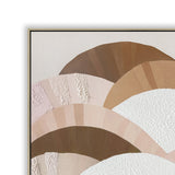 Terra Fan 80 x 80cm Framed Canvas - Natural Wall Art Cloud-Core