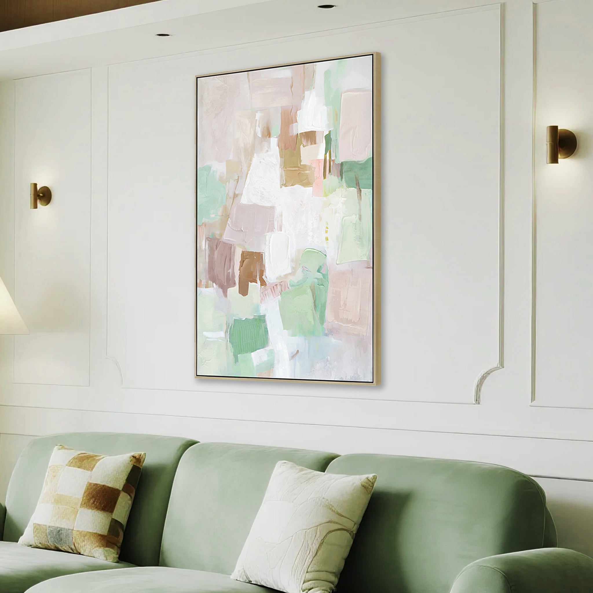 Serenity Layers 80 x 120cm Framed Canvas - Natural Wall Art Cloud-Core