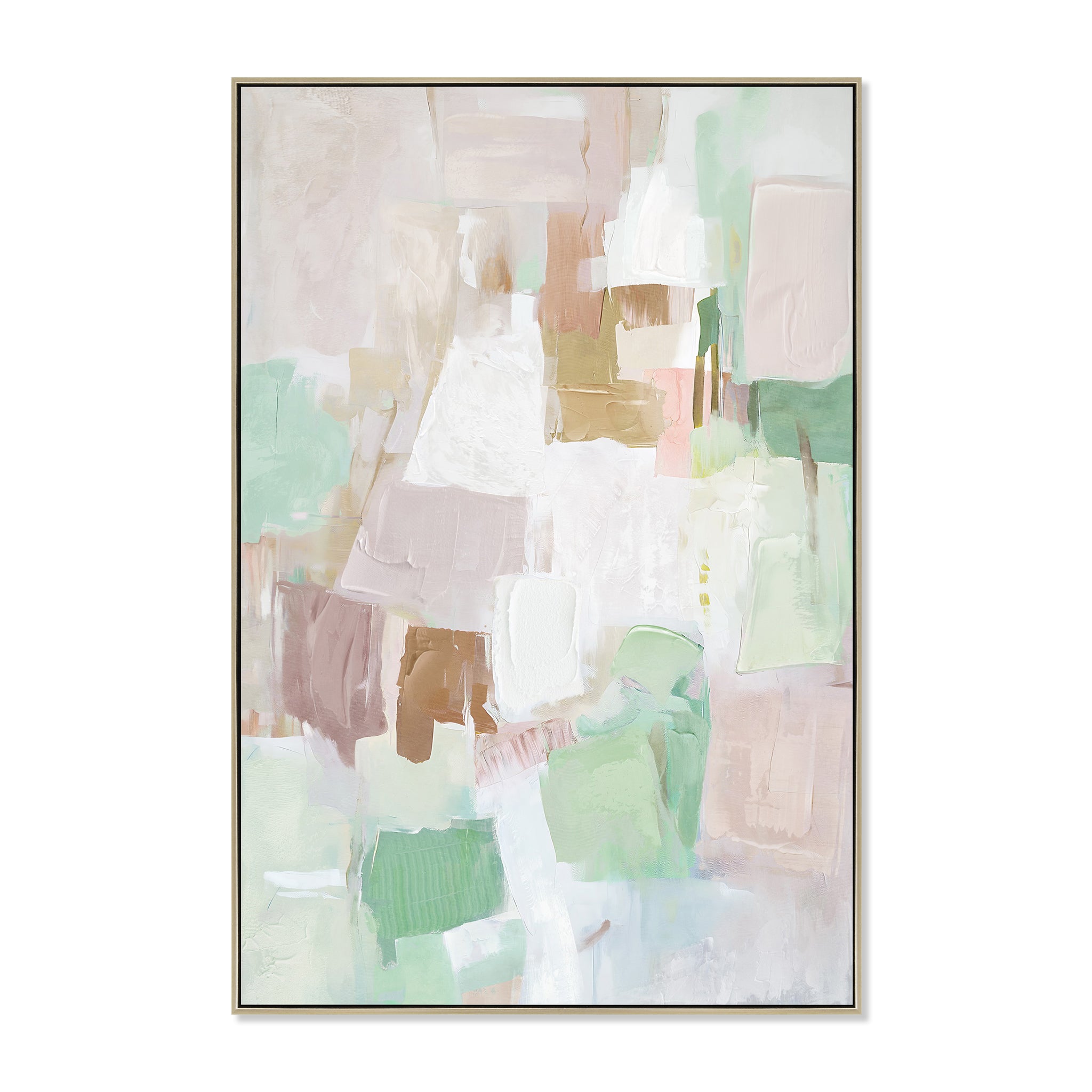 Serenity Layers 80 x 120cm Framed Canvas - Natural Wall Art Cloud-Core