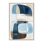 Azurine Block 80 x 120cm Framed Canvas - Natural Wall Art Cloud-Core