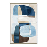 Azurine Block 80 x 120cm Framed Canvas - Natural Wall Art Cloud-Core