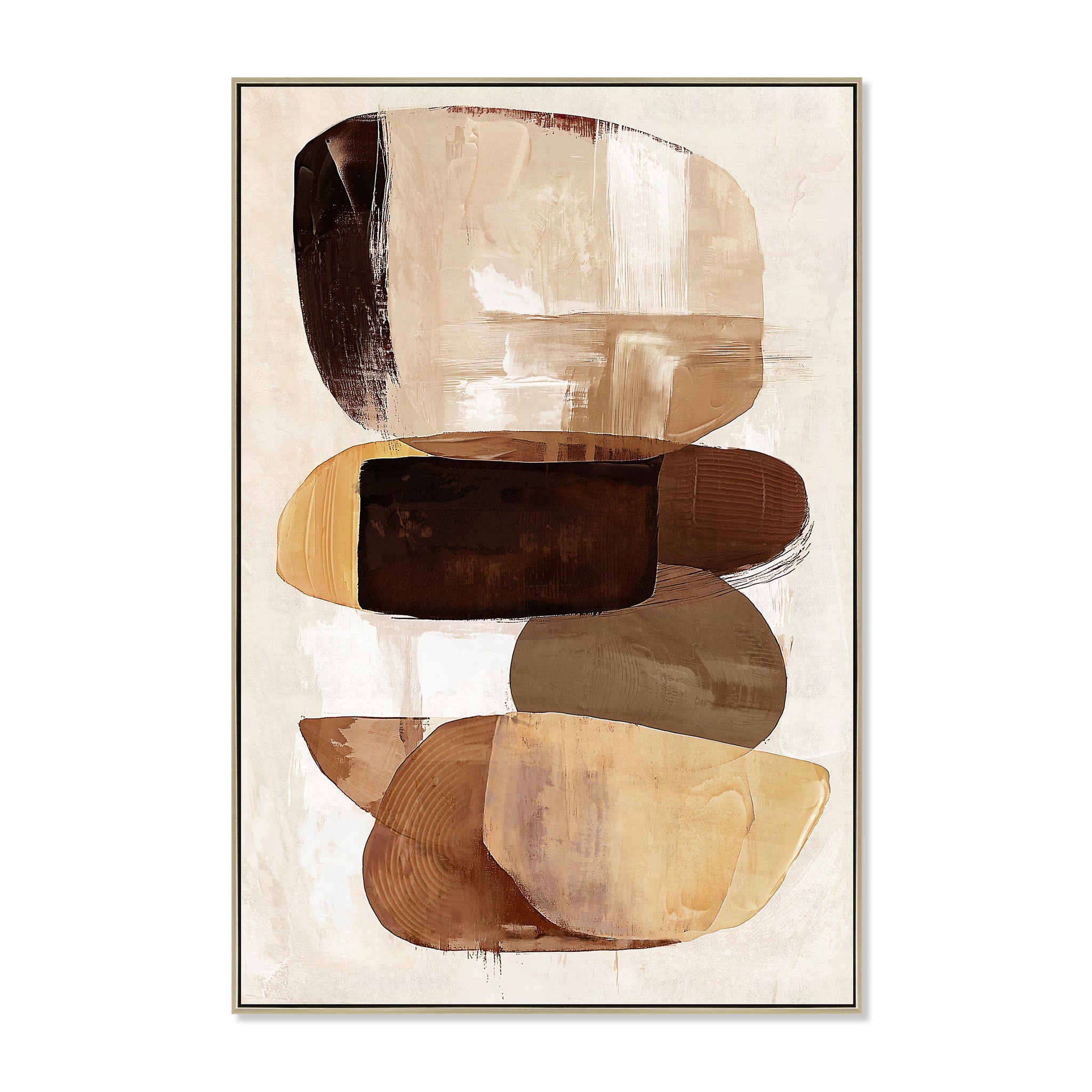 Eartha Harmony 80 x 120cm Framed Canvas - Natural Wall Art Cloud-Core