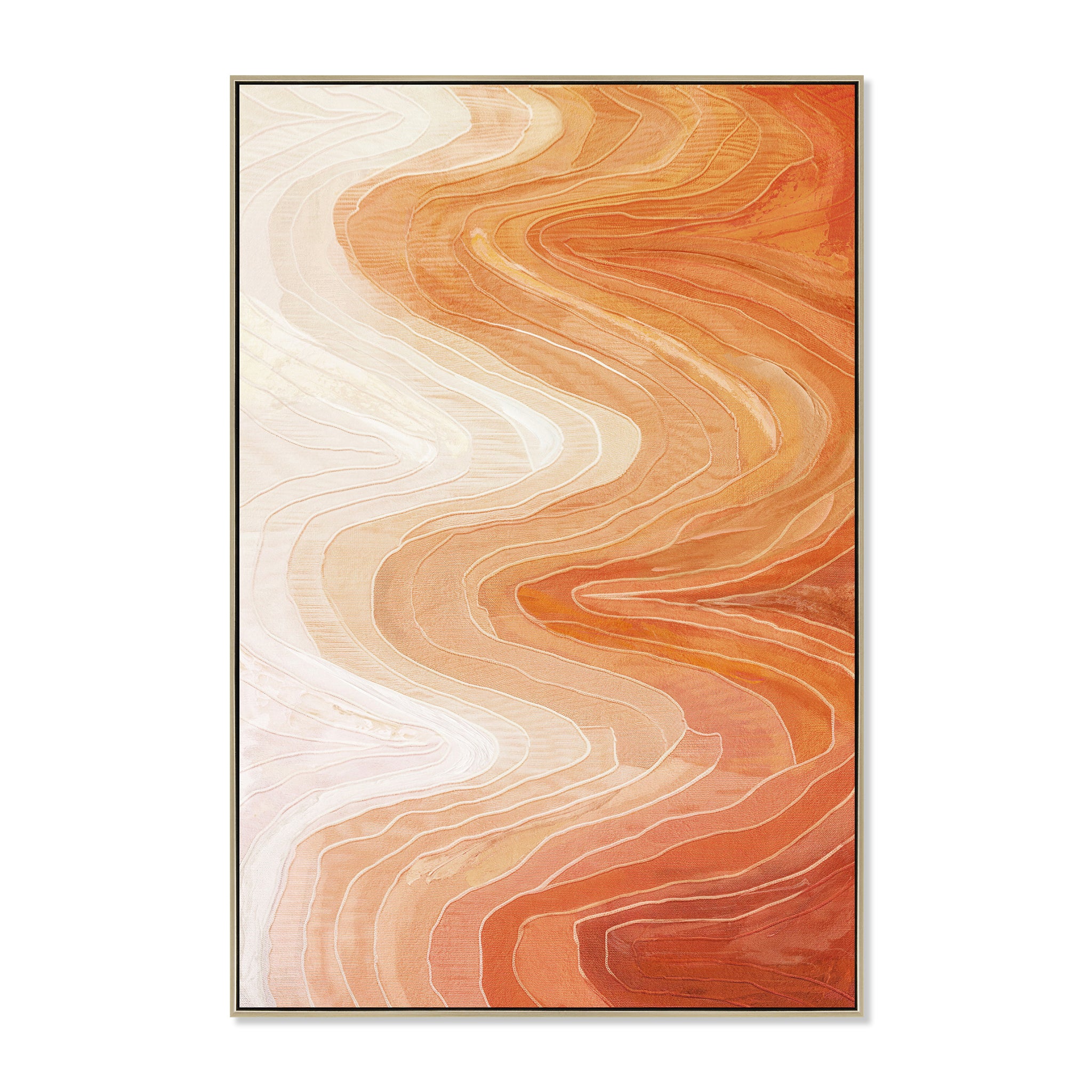 Cinnabar Waves 100 x 150cm Framed Canvas - Natural Wall Art Cloud-Core
