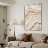 Alabaster Veins 80 x 120cm Framed Canvas - Natural Wall Art Cloud-Core