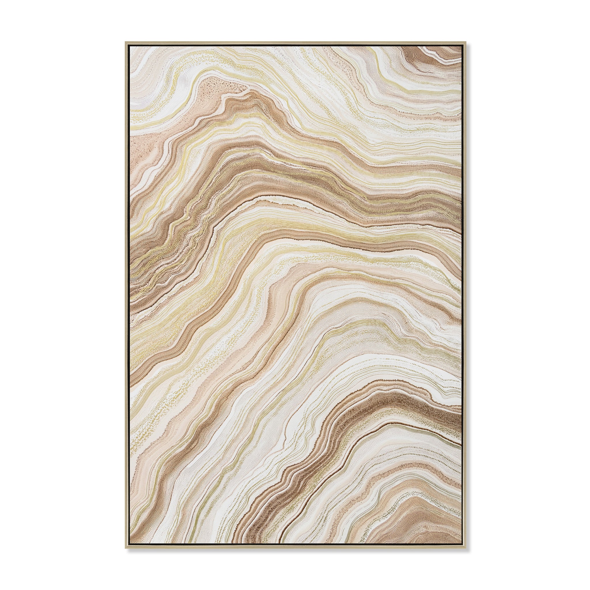Alabaster Veins 80 x 120cm Framed Canvas - Natural Wall Art Cloud-Core
