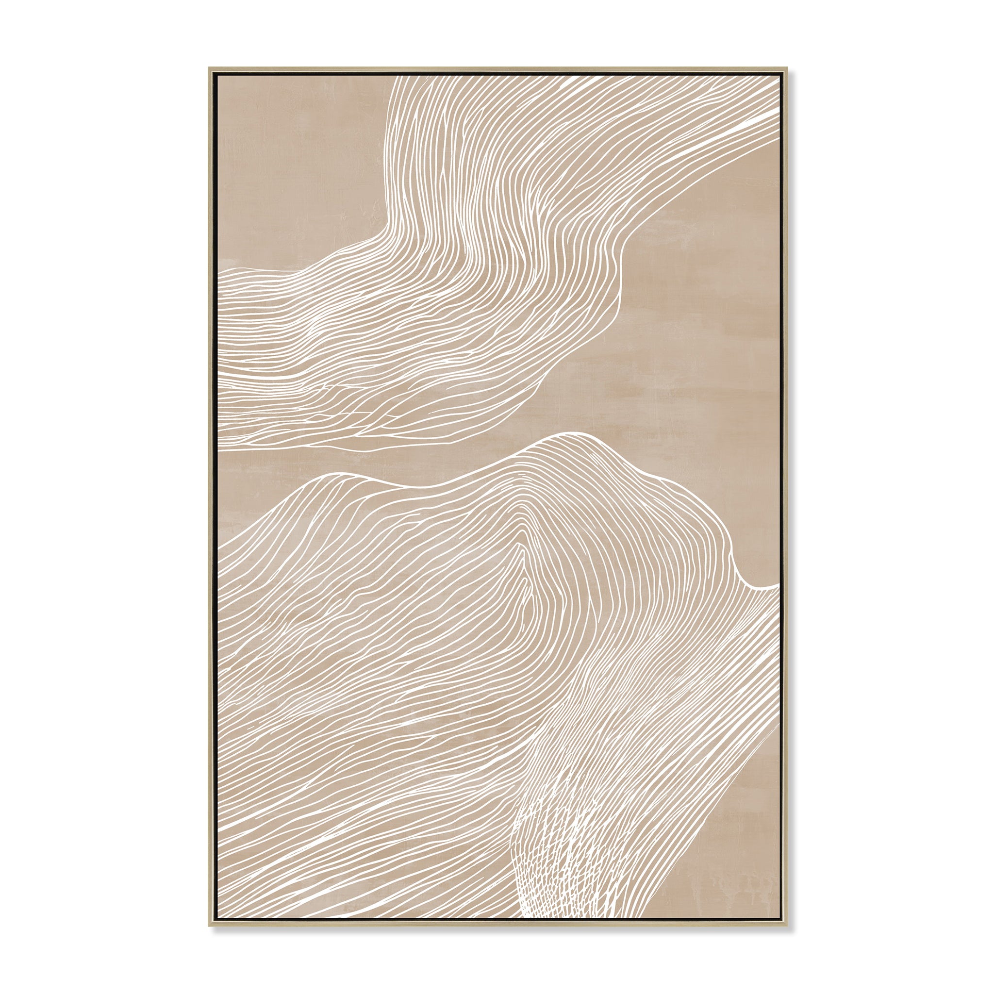Terra Flow Style B 80 x 120cm Framed Canvas - Natural Wall Art Cloud-Core