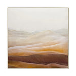 Amber Dunes 100 x 100cm Framed Canvas - Natural Wall Art Cloud-Core