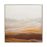 Amber Dunes 100 x 100cm Framed Canvas - Natural Wall Art Cloud-Core