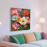 Fiorelle 80 x 80cm Framed Canvas - Light Natural Wall Art Cloud-Core