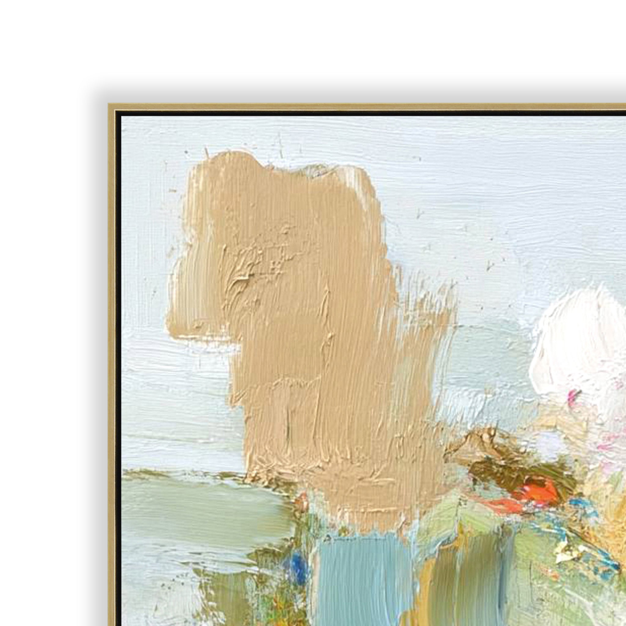 Florencia 90 x 120cm Framed Canvas - Light Natural Wall Art Cloud-Core