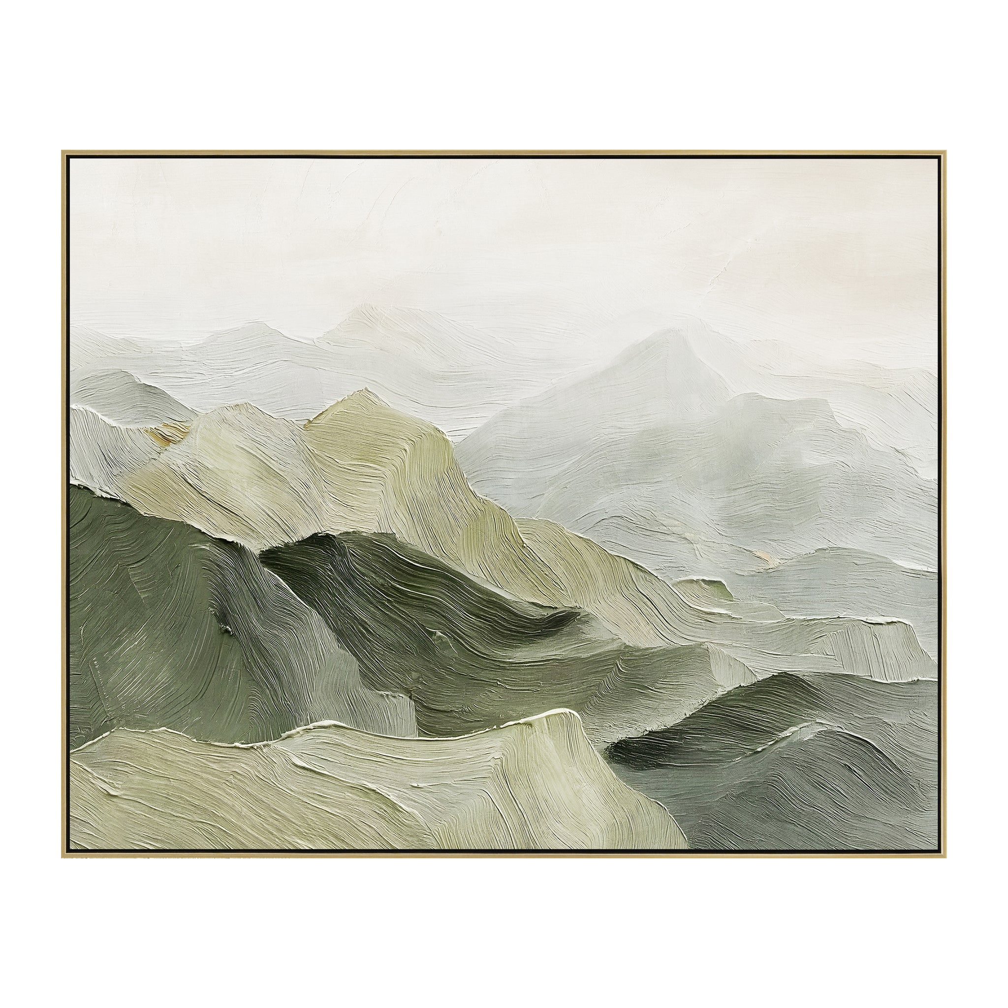 Veridian Peaks 150 x 100cm Framed Canvas - Light Natural Wall Art Cloud-Core