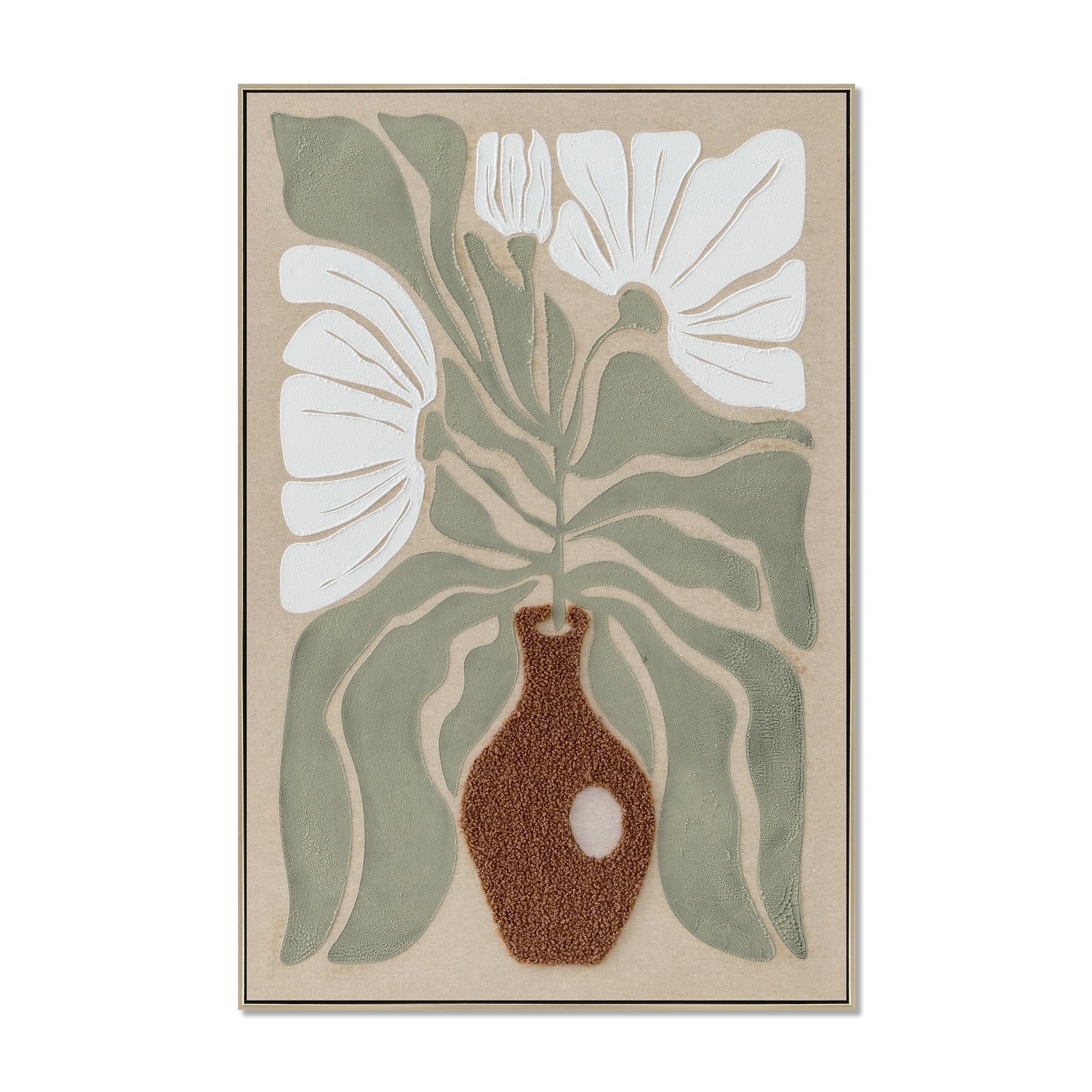 Fiorenza 60 x 90cm Framed Canvas - Light Natural Wall Art Cloud-Core