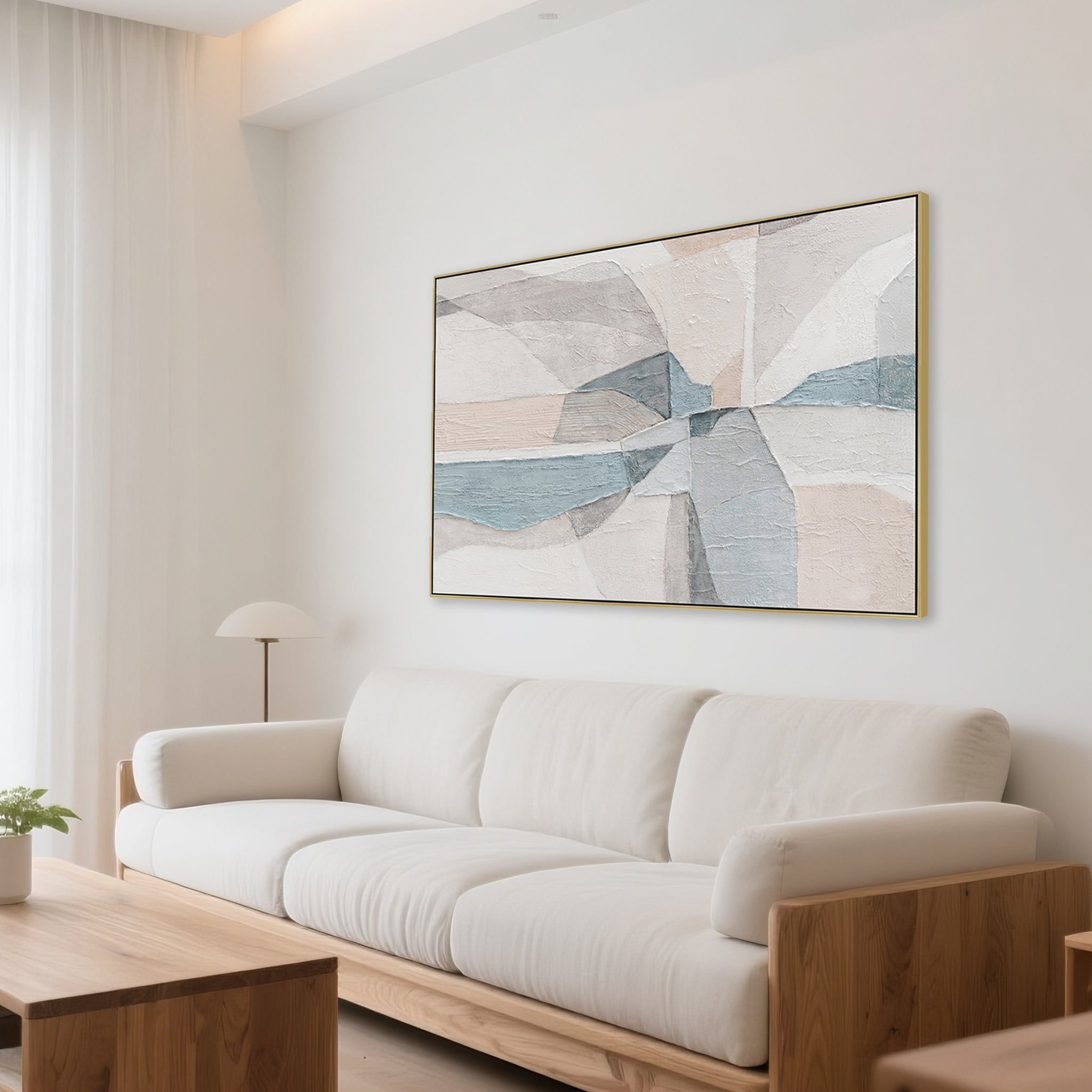 Seraphine 120 x 80cm Framed Canvas - Light Natural Wall Art Cloud-Core