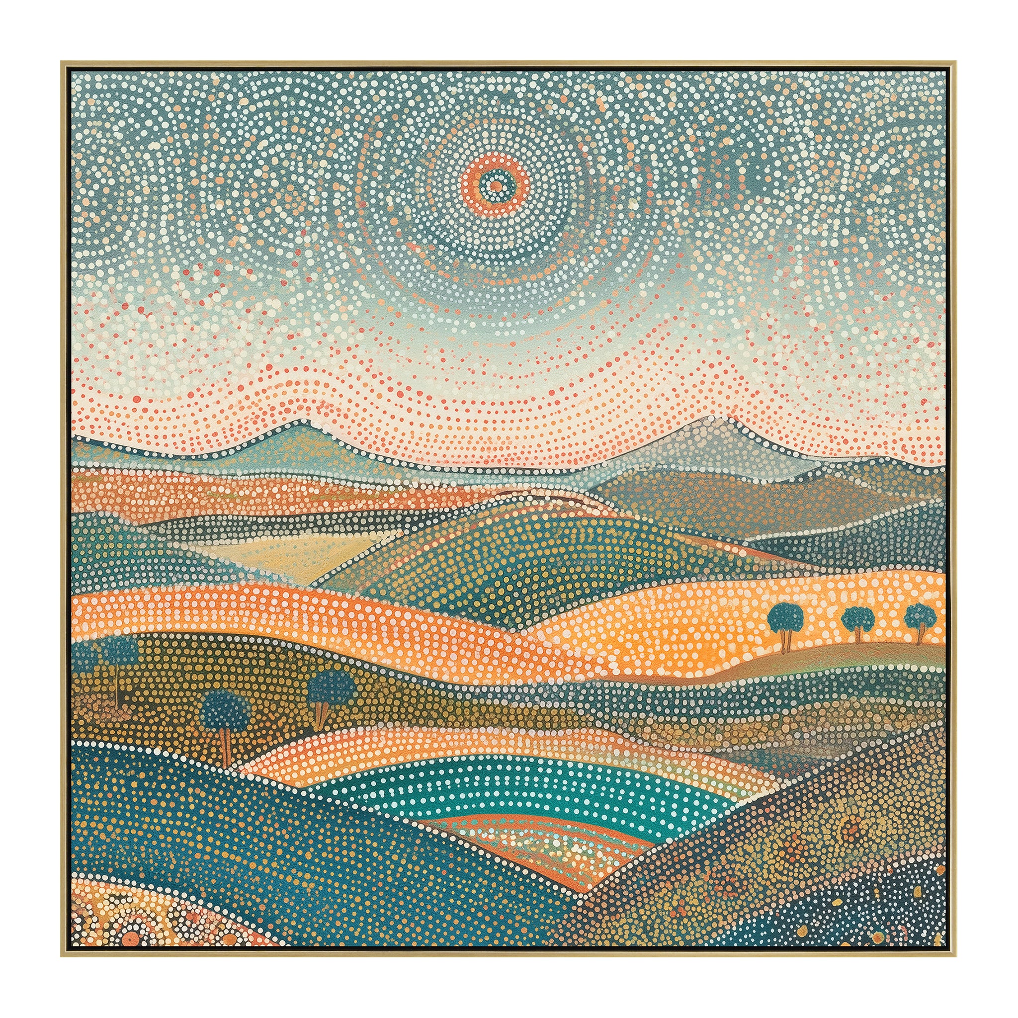 Dream Land 80 x 80cm Framed Canvas - Light Natural Wall Art Cloud-Core