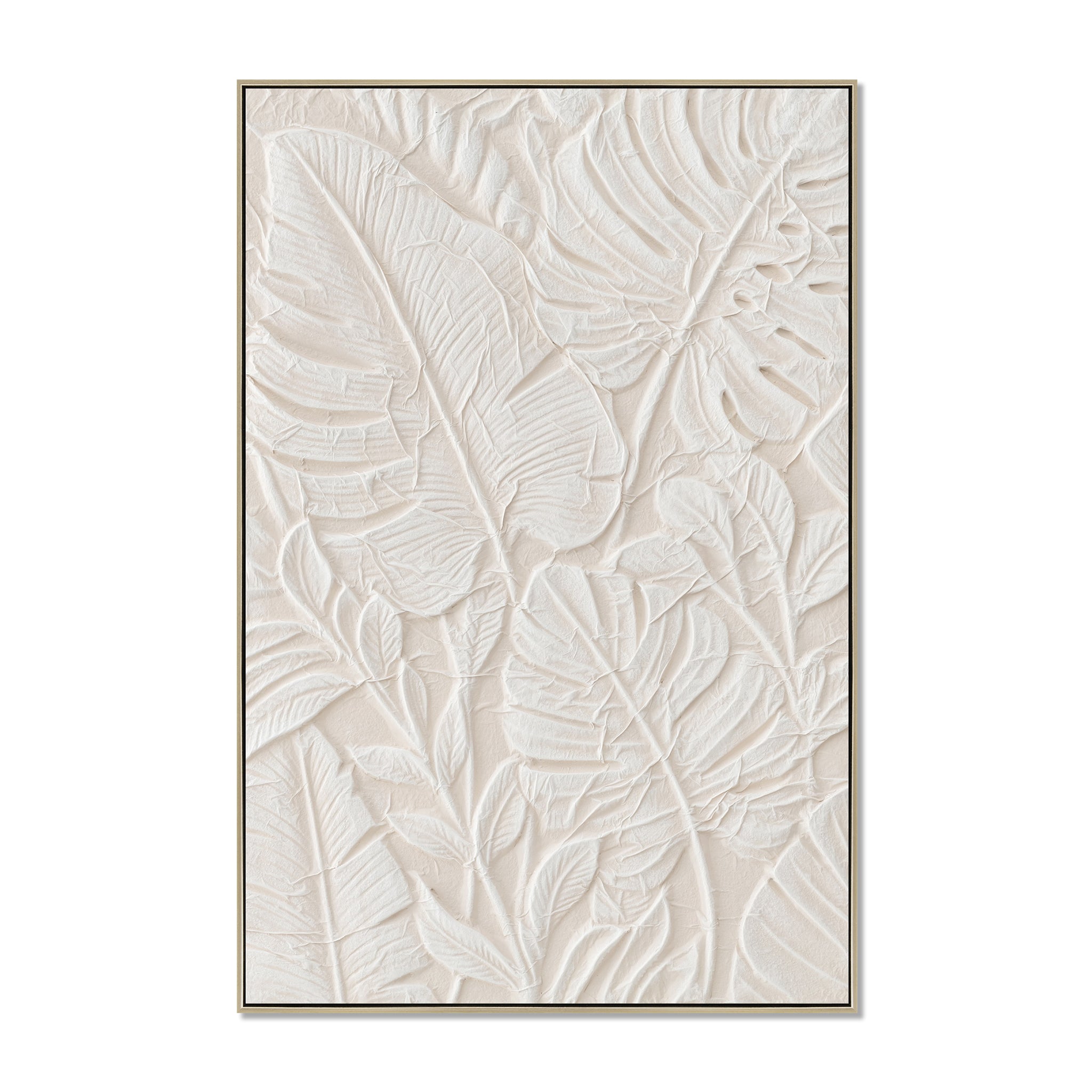 Virelle Emboss 80 x 120cm Framed Canvas - Natural Wall Art Cloud-Core