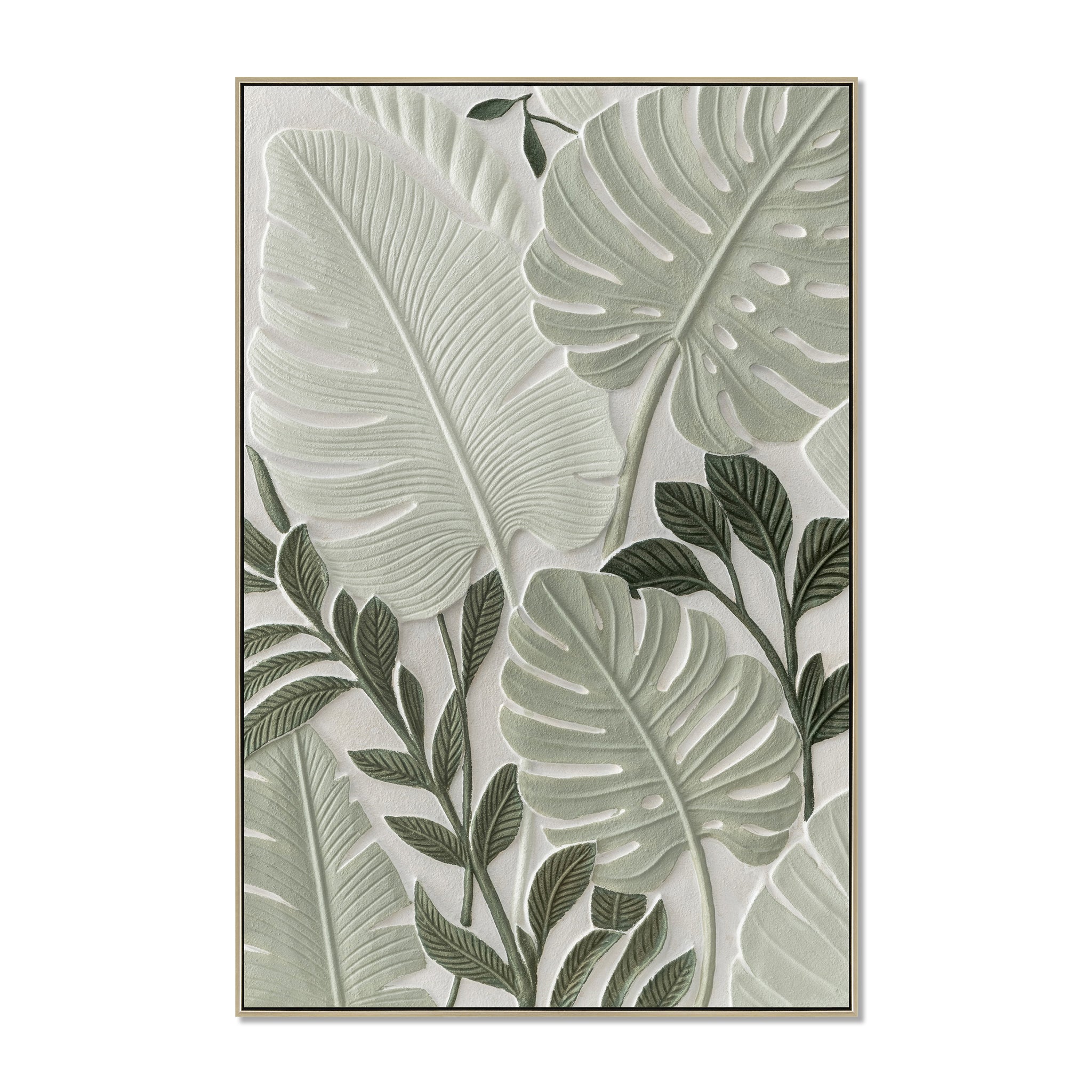 Caldora Rainforest 80 x 120cm Framed Canvas - Natural Wall Art Cloud-Core