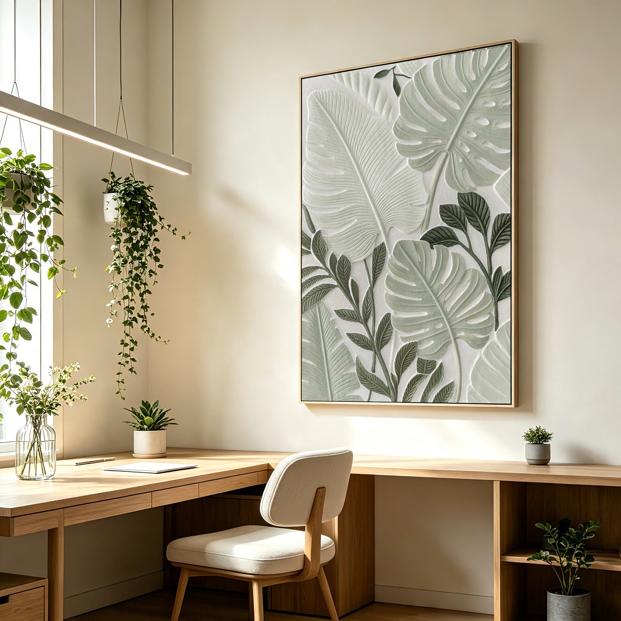 Caldora Rainforest 80 x 120cm Framed Canvas - Natural Wall Art Cloud-Core