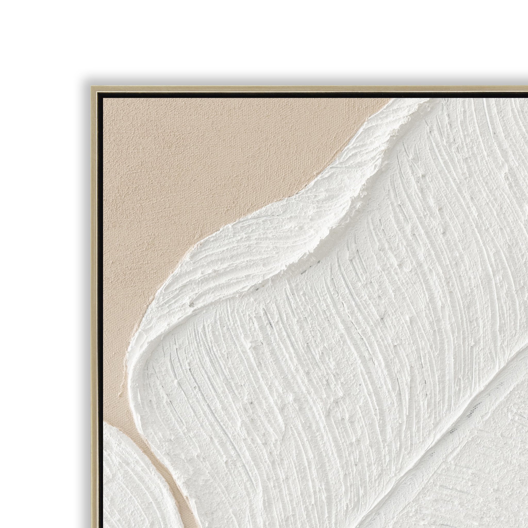 Tivora Rainleaf 40 x 40cm Framed Canvas - Natural Wall Art Cloud-Core