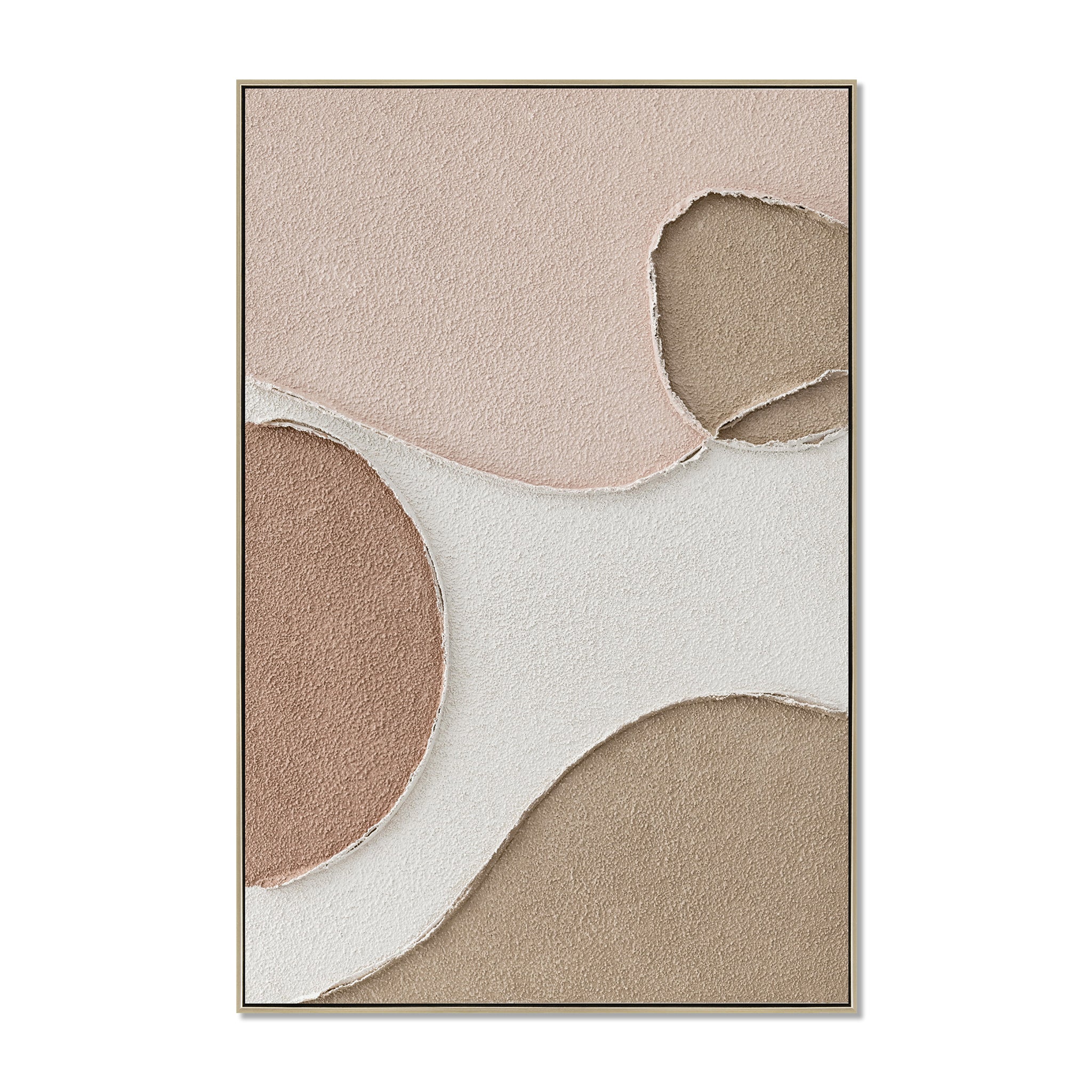 Elowyn Merge 80 x 120cm Framed Canvas - Natural Wall Art Cloud-Core