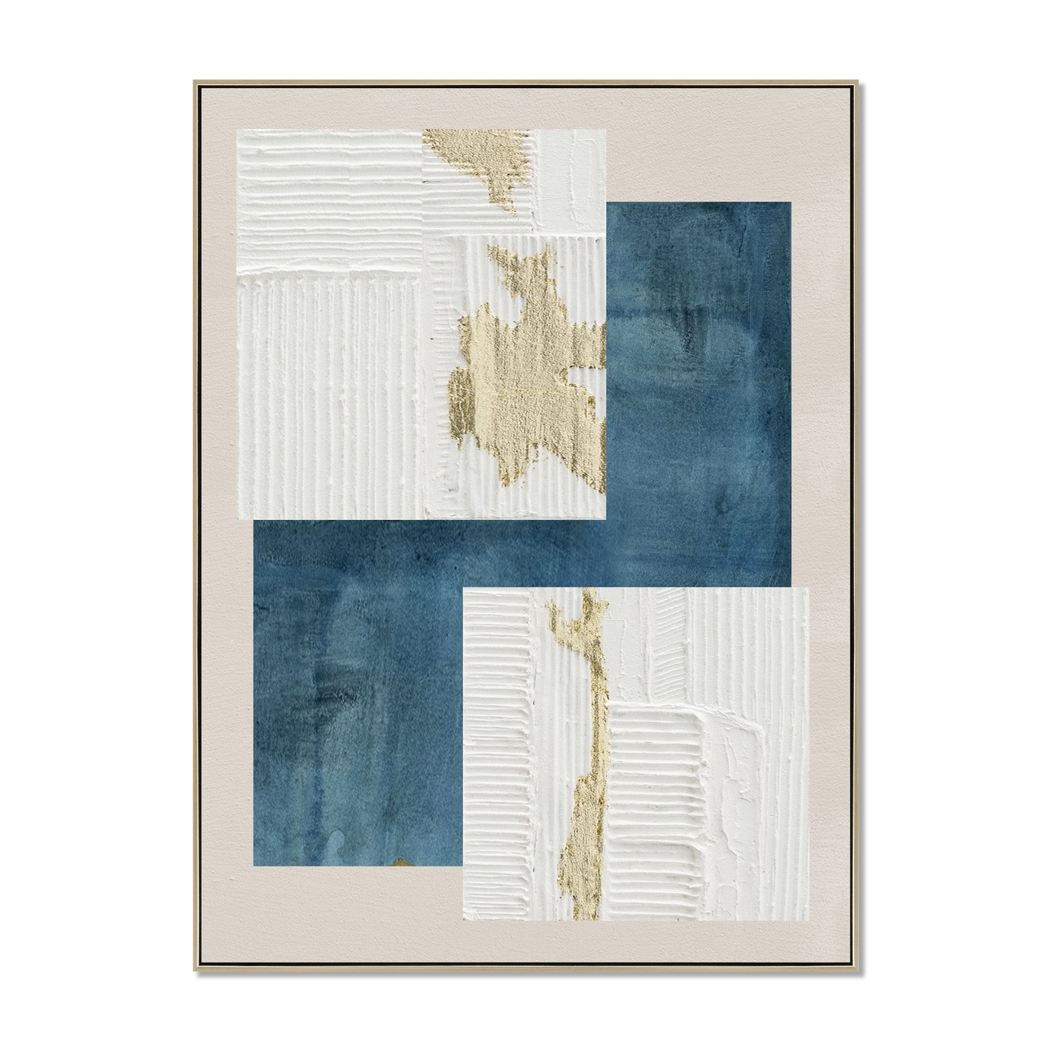 Mireya Balance 90 x 120cm Framed Canvas - Natural Wall Art Cloud-Core
