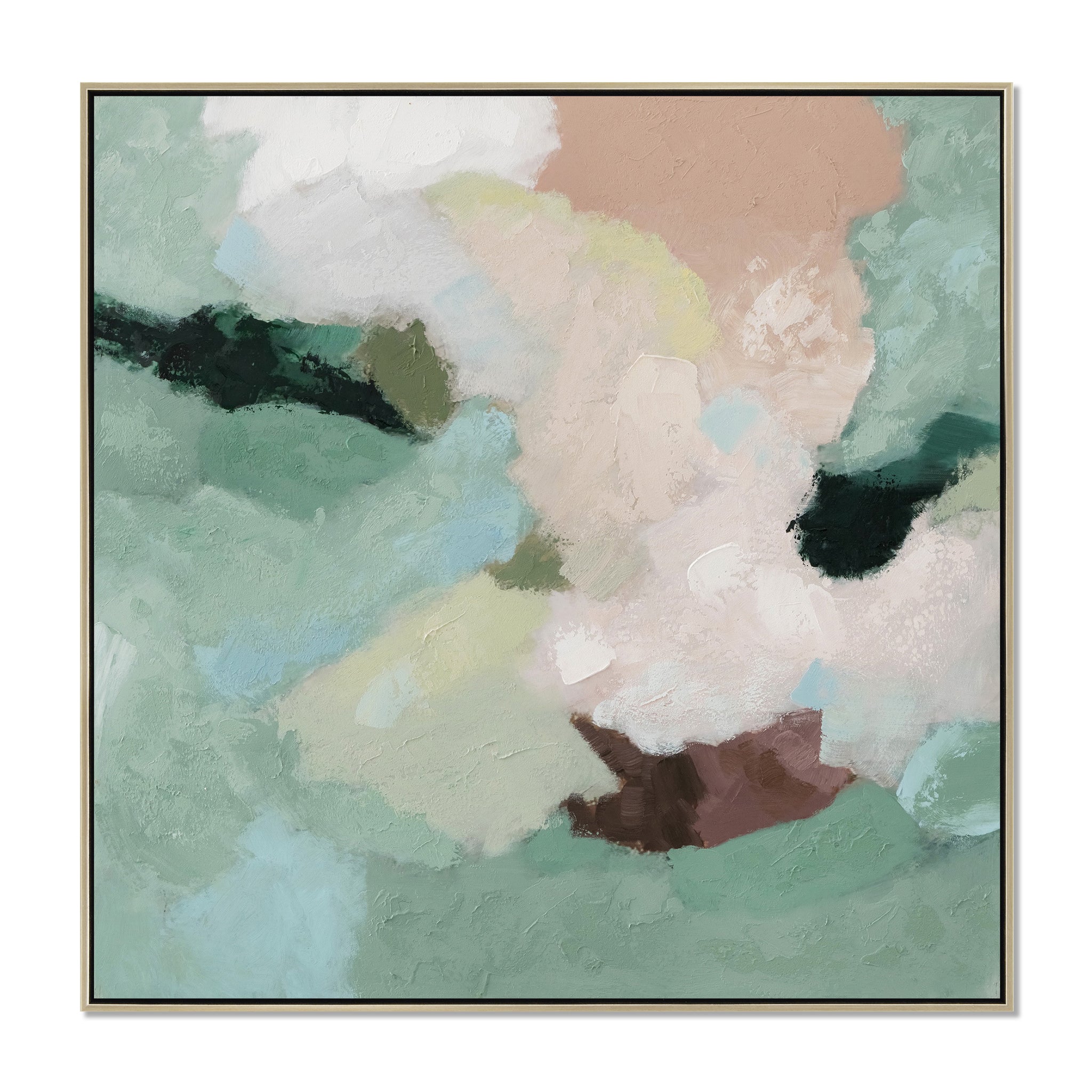 Caspora Atmosphere 80 x 80cm Framed Canvas - Natural Wall Art Cloud-Core