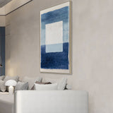 Cerulea Outline 60 x 120cm Framed Canvas - Natural Wall Art Cloud-Core